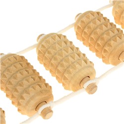 Массажёр - лента, зубчатый, деревянный, универсальный, 10 звеньев