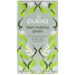 Pukka Herbs, Зеленый чай матча для стройности, 20 пакетиков травяного чая, 1,05 унц. (30 г)