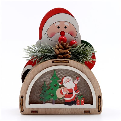 Декор с подсветкой «Дед Мороз», 12×11×2.5 см