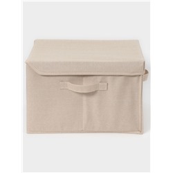 Короб стеллажный с крышкой LaDо́m, 38×26×24 см, бежевый, материал батист
