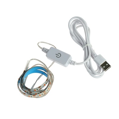 Фитолента для растений Luazon Lighting, светодиодная, 3.5 Вт, 0.5 м, IP65, 5 В, 60 LED/м, диммер, USB, SMD5050, мультиспектральная