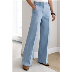 Прямые джинсы трубы со стрелками из эластичного денима VILATTE, 1230656