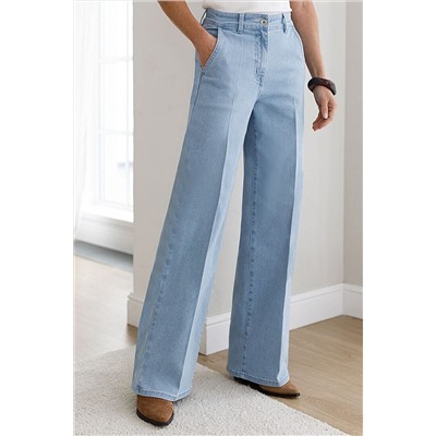 Прямые джинсы трубы со стрелками из эластичного денима VILATTE, 1230656