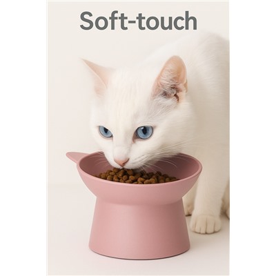 Миска для животных «КИСА», 200 мл, покрытие Soft-touch, пластик, лавандовая