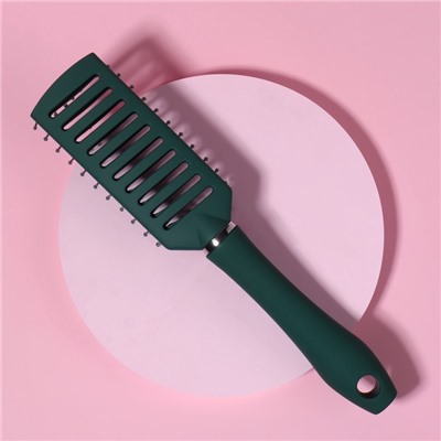 Расчёска массажная, вентилируемая, 5.5×23(±1) см, зелёная