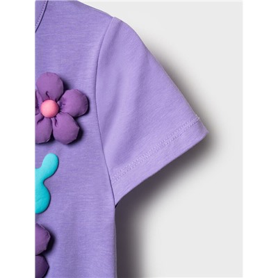 Комплект трикотажный для девочек: фуфайка (футболка), шорты