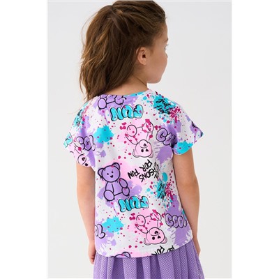 Фуфайка трикотажная для девочек (футболка) PLAYTODAY, 1240009