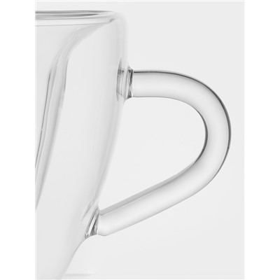 Кружка с двойными стенками Magistro «Сердце», 150 мл, 11×8×7.5 см, стекло, прозрачная