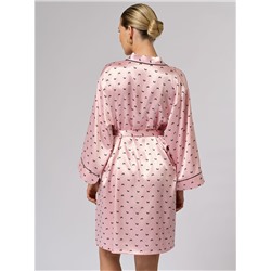 Omsa Халат OmD 0410D PINK LOVE Халат принт. женский (с запахом укороченный), PL