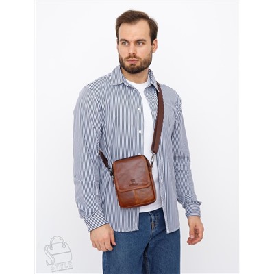 Сумка мужская кожаная 8613S brown Fuzhiniao