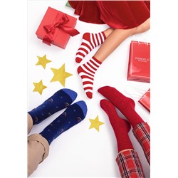 Детские хлопковые носки с принтом, красный/ белый