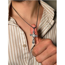 Крест из чернёного серебра - 5,6 см 925 пробы Г-08чч