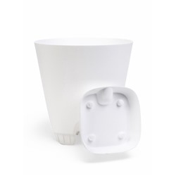 Горшок для цветов «Гранд», 8 л, d=24 см, h=25 см, пластиковый, с прикорневым поливом, белый