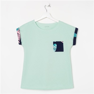 Футболка домашняя с карманом женская KAFTAN Tropical dream, размер 40-42