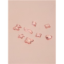 Фигурки для декора, объёмные, розовые, полупрозрачные