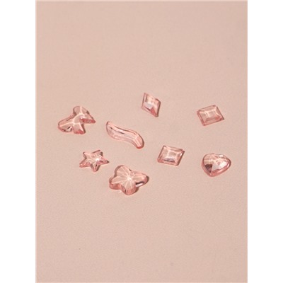 Фигурки для декора, объёмные, розовые, полупрозрачные
