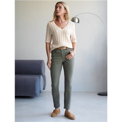 Джемпер фактурной вязки из хлопка с кашемиром