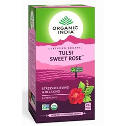 Organic India Tulsi Sweet Rose Tea / Органик Индия чай из сладкой розы и Тулси 25 Чайные пакетики