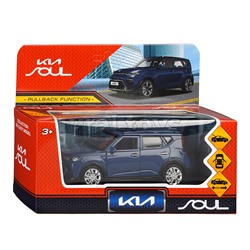 Машина металл KIA soul 12 см, (двери, багаж., темно-синий)инерц., в коробке