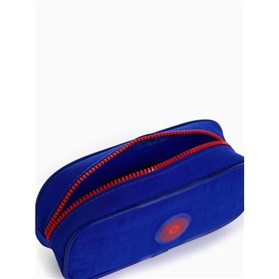 Косметичка-пенал на молнии, васильковая/алая