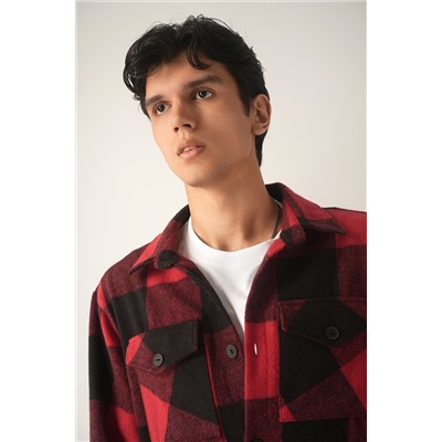 Мужская теплая рубашка в клетку Happyfox