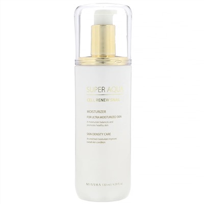 Missha, Super Aqua, увлажняющая эмульсия с экстрактом секрета улитки для обновления клеток кожи, 130 мл (4,39 жидк. унции)
