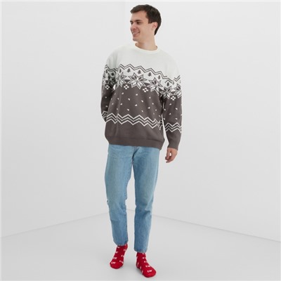 Свитер вязаный новогодний KAFTAN Scandinavia, размер 50, серый