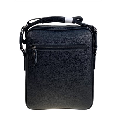 Сумка мужская через плечо из искусственной кожи, цвет черный
