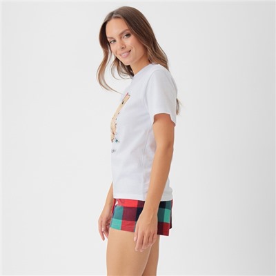 Пижама новогодняя женская (футболка, шорты) KAFTAN Cappy, размер 40-42