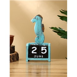 Календарь настольный «Морской конёк», 11×5×19 см, дерево, бирюзовый