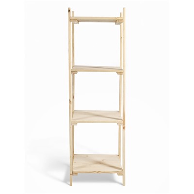 Стеллаж деревянный, 4 полки, 140×40×40 см, липа, напольный, «Добропаровъ»