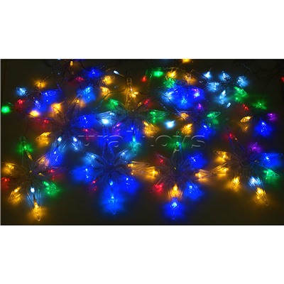 Электрогирлянда-занавес светодиодная "Звезды", цветная