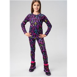 Термокомплект трикот. для девочек: фуфайка (футболка) с длин. рук, брюки