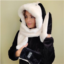 Шапка-шарф с ушками и шарфик