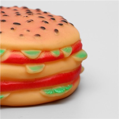 Игрушка для собак «Гамбургер с салатом», 9.5 см, пищащая, винил