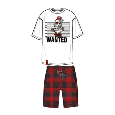 Комплект для мужчин: фуфайка (футболка) трикотажная, шорты текстильные