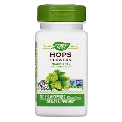 Nature's Way, Hops Flowers, 620 mg, 100 Vegan Capsules