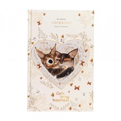 Престиж-блокнот А5  80л клетка "ЛЮБОВЬ. КОТИКИ ПРИНОСЯТ СЧАСТЬЕ" 3-80-072/46 Альт