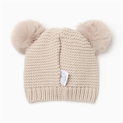 Шапка для малышей «Крошка Я», размер 48-50, бежевая
