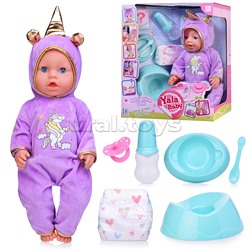 Пупс в костюме единорога (пьет, писает, слезы) с аксессуарами, в коробке
