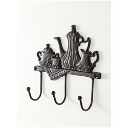 Настенные крючки декоративные «Чаепитие», чугун, 18×20×5.5 см