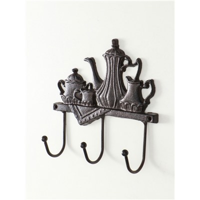 Настенные крючки декоративные «Чаепитие», чугун, 18×20×5.5 см