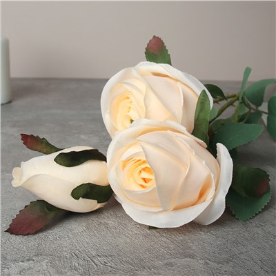 Цветок искусственный Роза букет 62 см 3 головы / HJY-3 /уп 2/400/