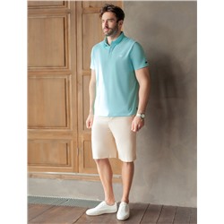 Футболка-поло из фактурного трикотажа