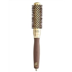 Olivia Garden Термобрашинг для укладки волос / Expert Blowout Shine Wavy Bristles Gold & Brown, 25 мм, коричневый