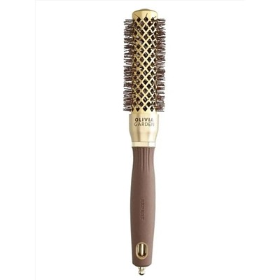 Olivia Garden Термобрашинг для укладки волос / Expert Blowout Shine Wavy Bristles Gold & Brown, 25 мм, коричневый
