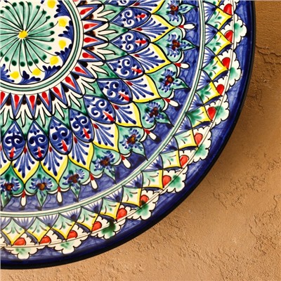 Ляган узбекский Риштанская Керамика, d=41 см, синий