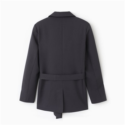 Пиджак женский с поясом MIST plus-size, размер 60, серый