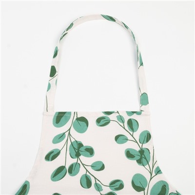 Фартук «Доляна. Эвкалипт», белый 60×70 см, 100% хлопок, рогожка 164 г/м²