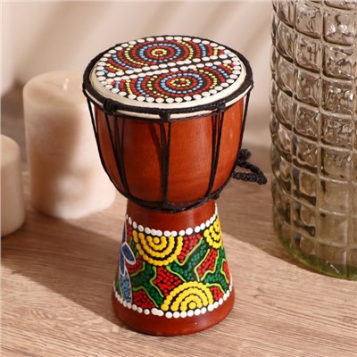 Сувенирный музыкальный инструмент «Барабан Джембе цветочный узор», 11×11×20 см, МИКС